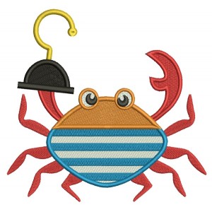 Pirate Crab Filled Machine Embroidery Design Digitized Pattern